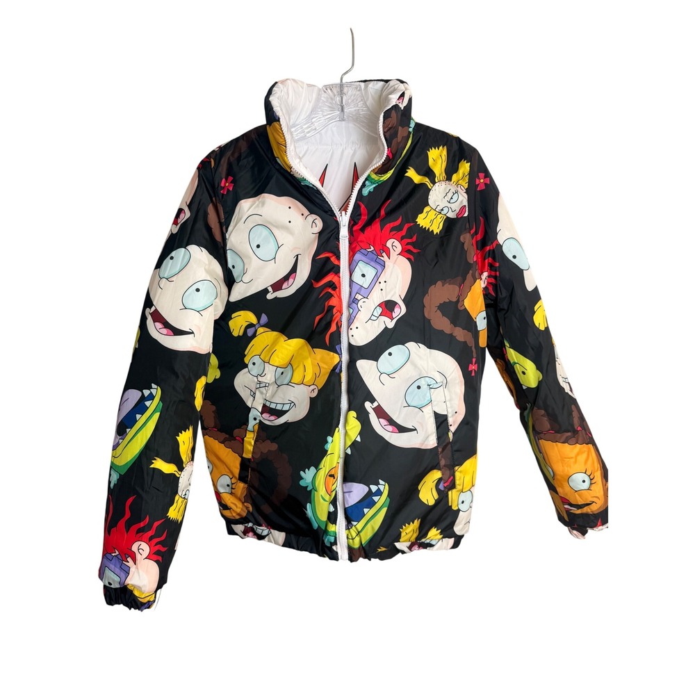 Members Only Rugrats Reversible Puffer Jacket Mens Med White Nickelodeon 90s - Picture 4 of 11